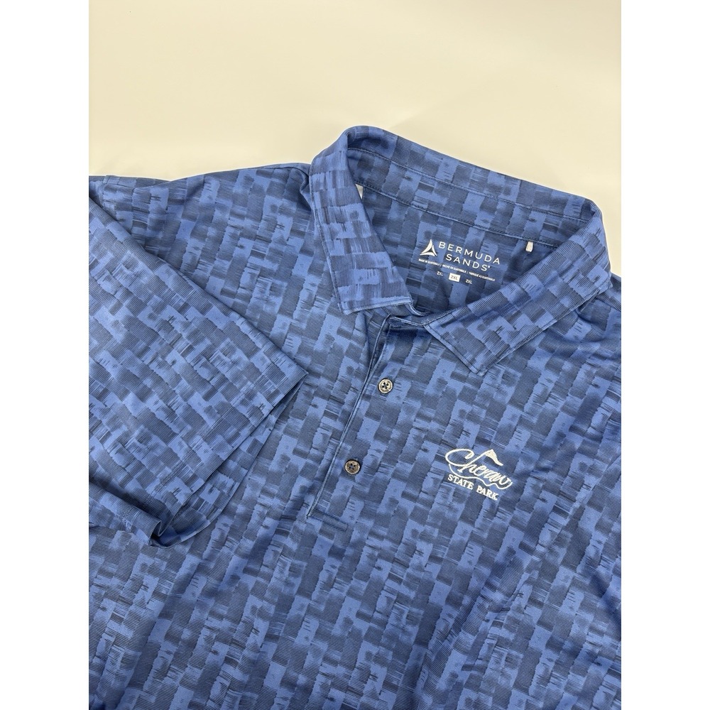 Bermuda Sands Polo Shirt Mens XXL Cheraw‎ State Park Golf Blue Check out